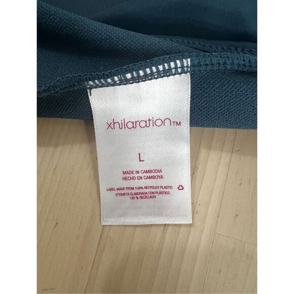 Xhilaration Swimwear One Piece Halter Green Size L Strappy Solid Color Beach - Picture 9 of 11